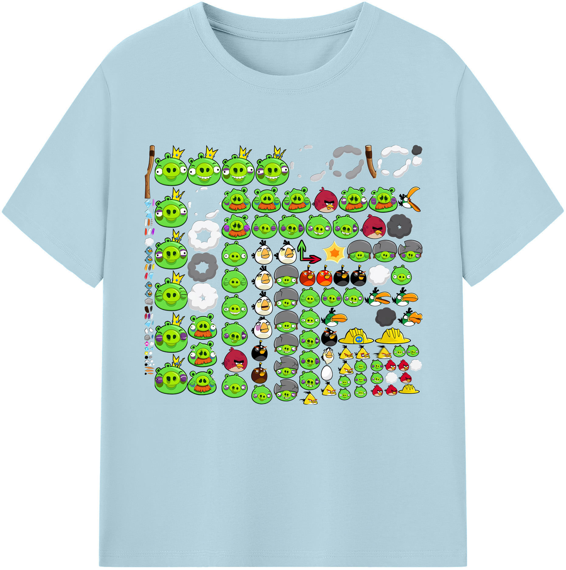 （画像用） Angry Birds アングリーバード 綿100％半袖Tシャツ（フロントプリント）